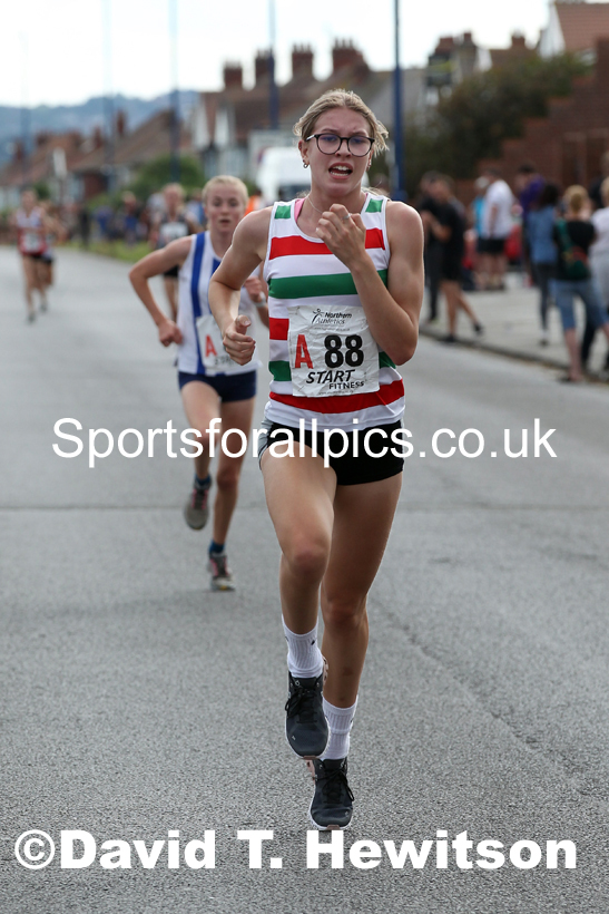Girls under-15s 2021 Northern 6 and 4 Stage and Young Athletes Road Relays, Redcar. Photo: David T. Hewitson/Sports for All Pics